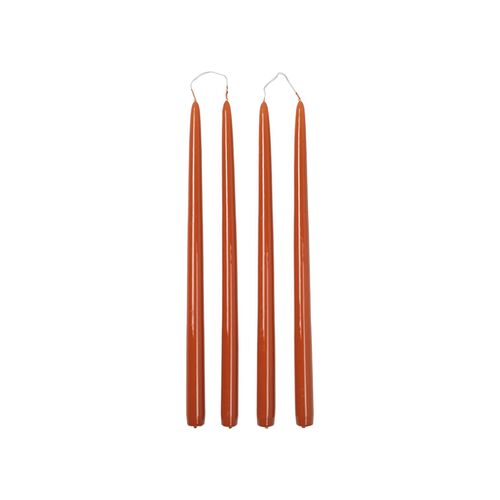 Broste Candle Taper Set Of 4 - Glossy Burned Orange